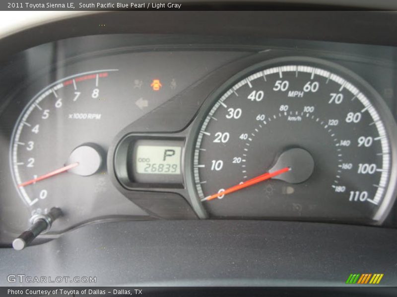  2011 Sienna LE LE Gauges