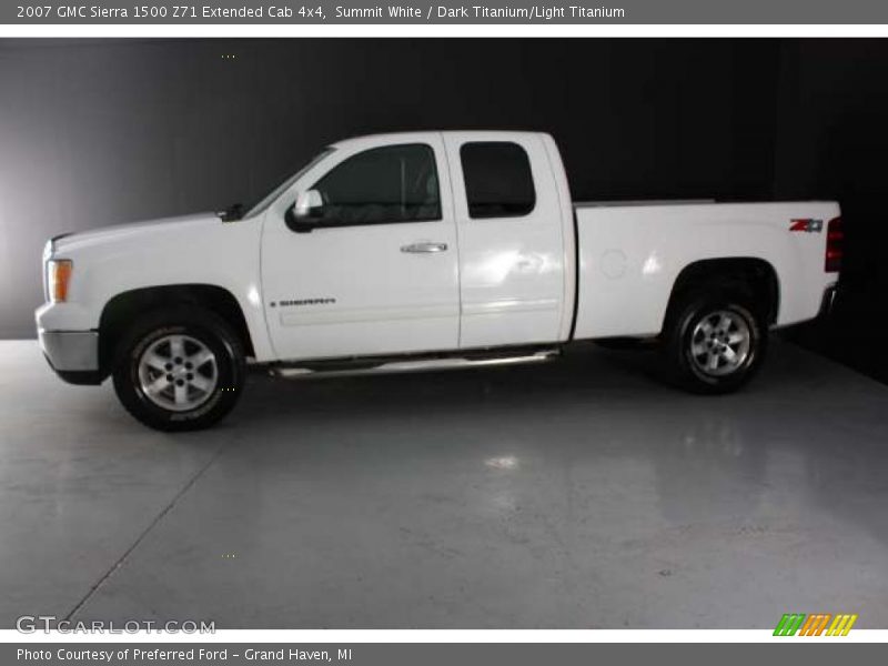 Summit White / Dark Titanium/Light Titanium 2007 GMC Sierra 1500 Z71 Extended Cab 4x4