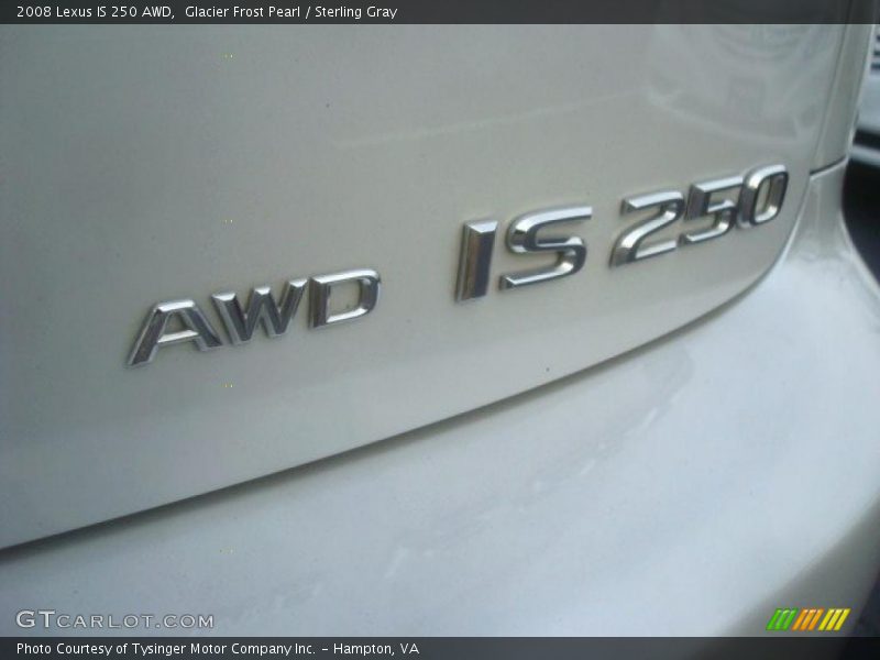 Glacier Frost Pearl / Sterling Gray 2008 Lexus IS 250 AWD