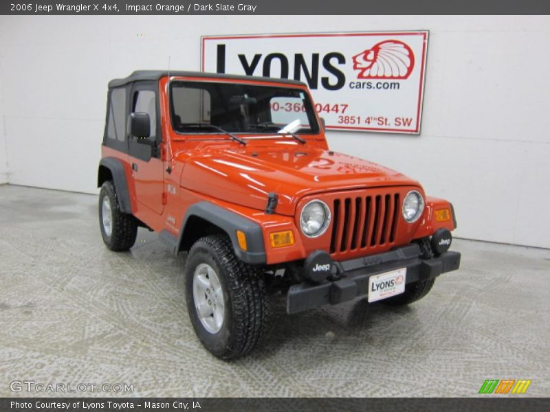 Impact Orange / Dark Slate Gray 2006 Jeep Wrangler X 4x4