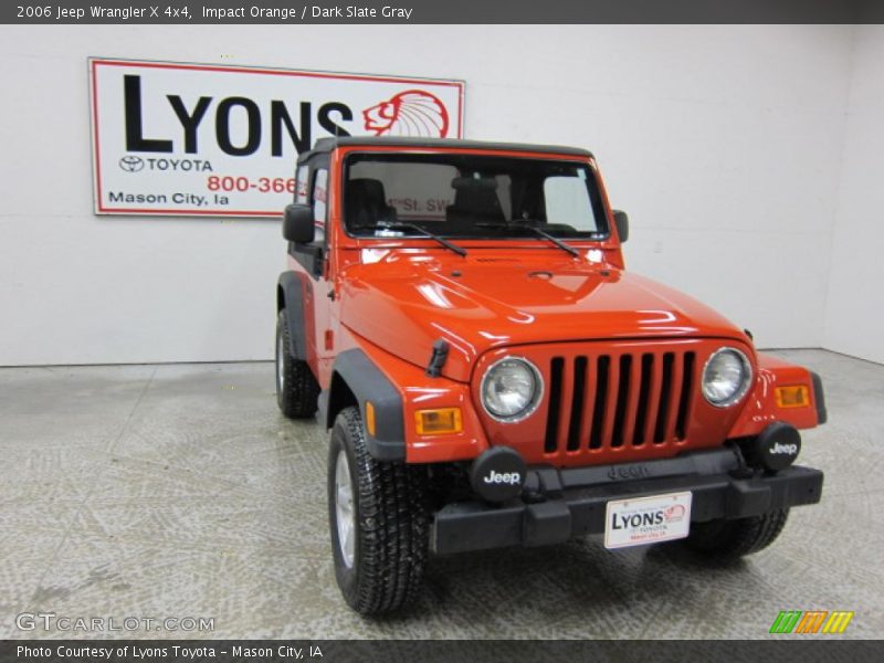 Impact Orange / Dark Slate Gray 2006 Jeep Wrangler X 4x4
