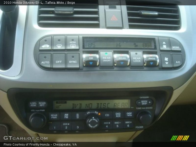 Taffeta White / Beige 2010 Honda Odyssey EX-L