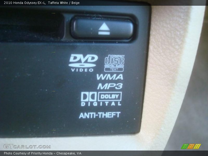Taffeta White / Beige 2010 Honda Odyssey EX-L
