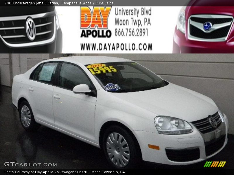 Campanella White / Pure Beige 2008 Volkswagen Jetta S Sedan