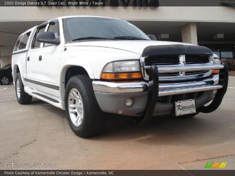 Bright White / Taupe 2003 Dodge Dakota SLT Quad Cab