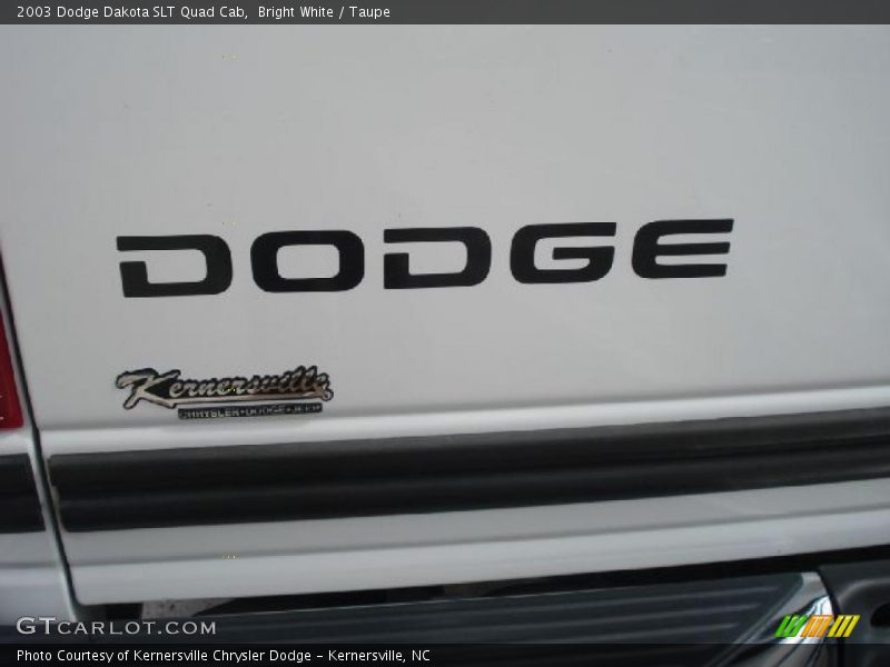 Bright White / Taupe 2003 Dodge Dakota SLT Quad Cab
