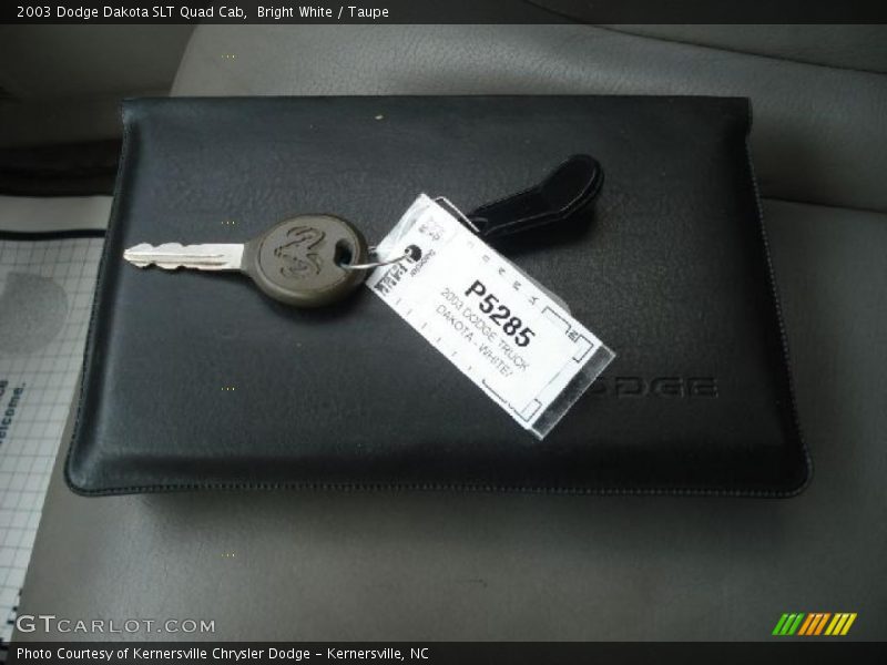 Bright White / Taupe 2003 Dodge Dakota SLT Quad Cab