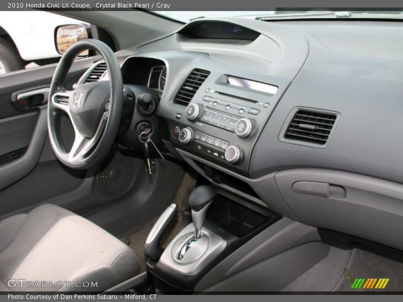 Crystal Black Pearl / Gray 2010 Honda Civic LX Coupe