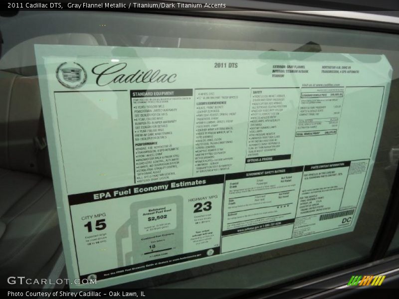 Gray Flannel Metallic / Titanium/Dark Titanium Accents 2011 Cadillac DTS