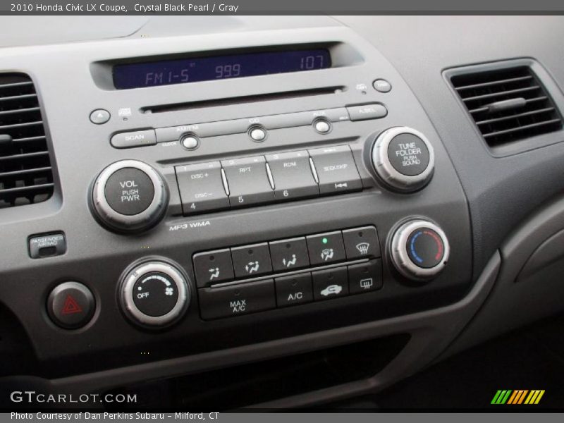 Crystal Black Pearl / Gray 2010 Honda Civic LX Coupe