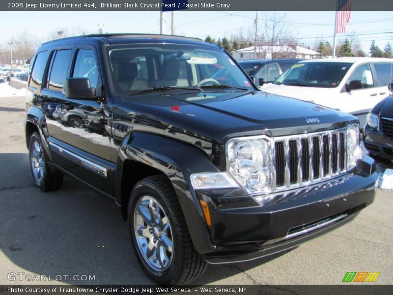 Brilliant Black Crystal Pearl / Pastel Slate Gray 2008 Jeep Liberty Limited 4x4