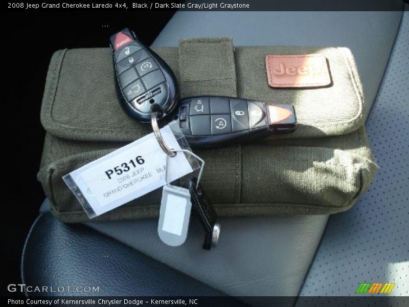 Black / Dark Slate Gray/Light Graystone 2008 Jeep Grand Cherokee Laredo 4x4