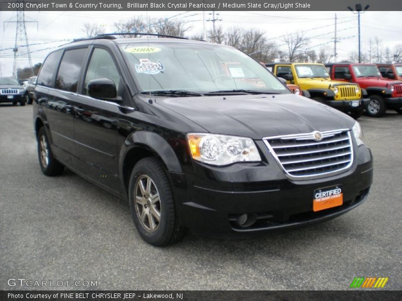 Brilliant Black Crystal Pearlcoat / Medium Slate Gray/Light Shale 2008 Chrysler Town & Country Touring