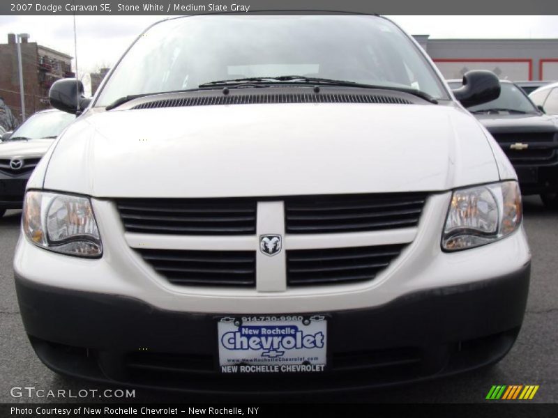 Stone White / Medium Slate Gray 2007 Dodge Caravan SE