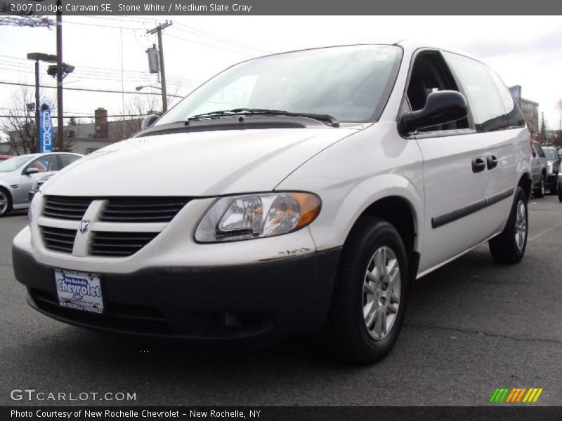 Stone White / Medium Slate Gray 2007 Dodge Caravan SE