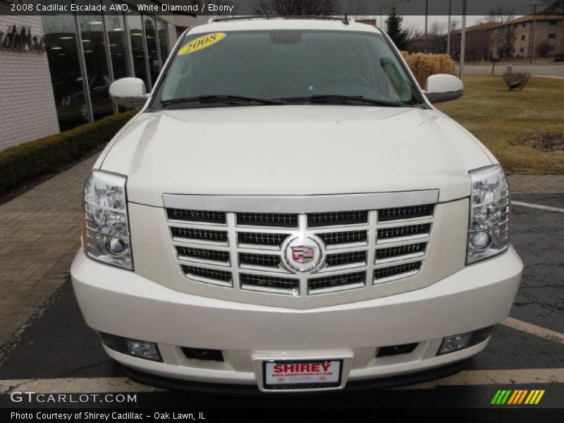 White Diamond / Ebony 2008 Cadillac Escalade AWD