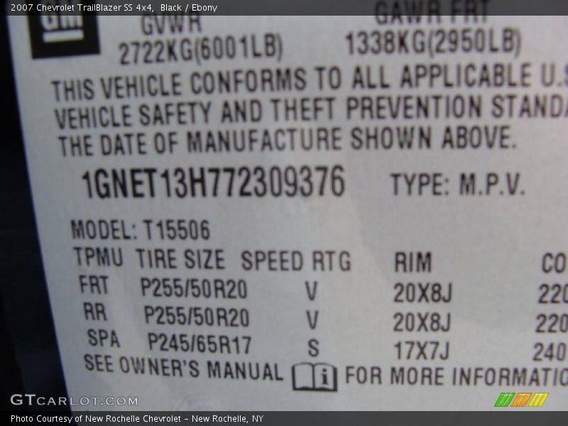Black / Ebony 2007 Chevrolet TrailBlazer SS 4x4