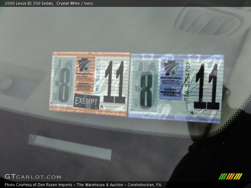 Crystal White / Ivory 2000 Lexus ES 300 Sedan