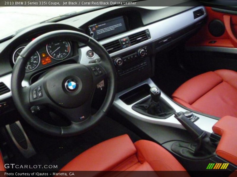 Coral Red/Black Dakota Leather Interior - 2010 3 Series 335i Coupe 