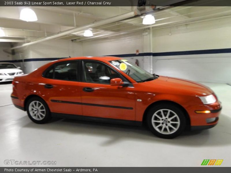 Laser Red / Charcoal Grey 2003 Saab 9-3 Linear Sport Sedan