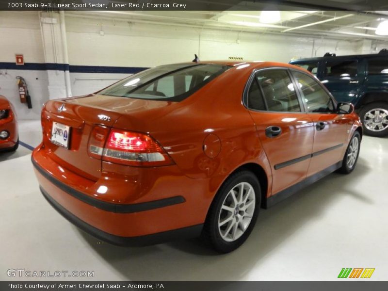 Laser Red / Charcoal Grey 2003 Saab 9-3 Linear Sport Sedan