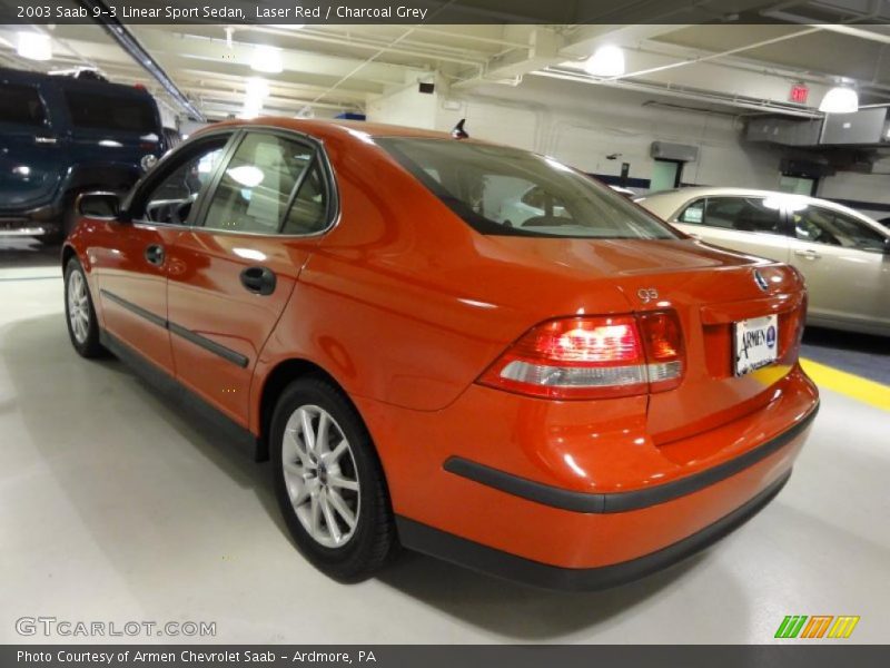 Laser Red / Charcoal Grey 2003 Saab 9-3 Linear Sport Sedan