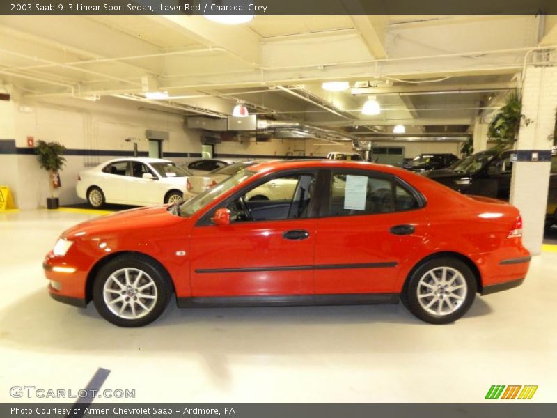 Laser Red / Charcoal Grey 2003 Saab 9-3 Linear Sport Sedan