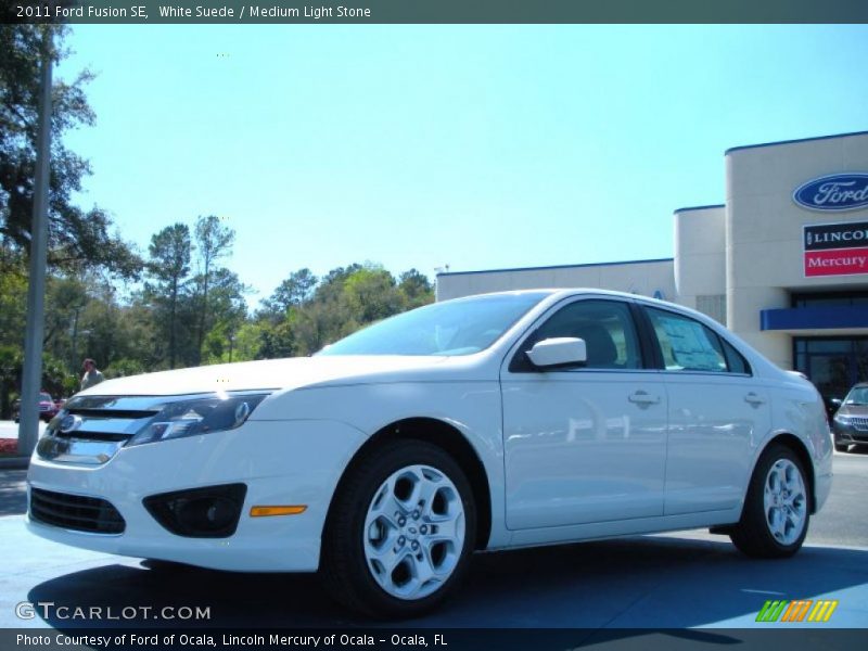 White Suede / Medium Light Stone 2011 Ford Fusion SE
