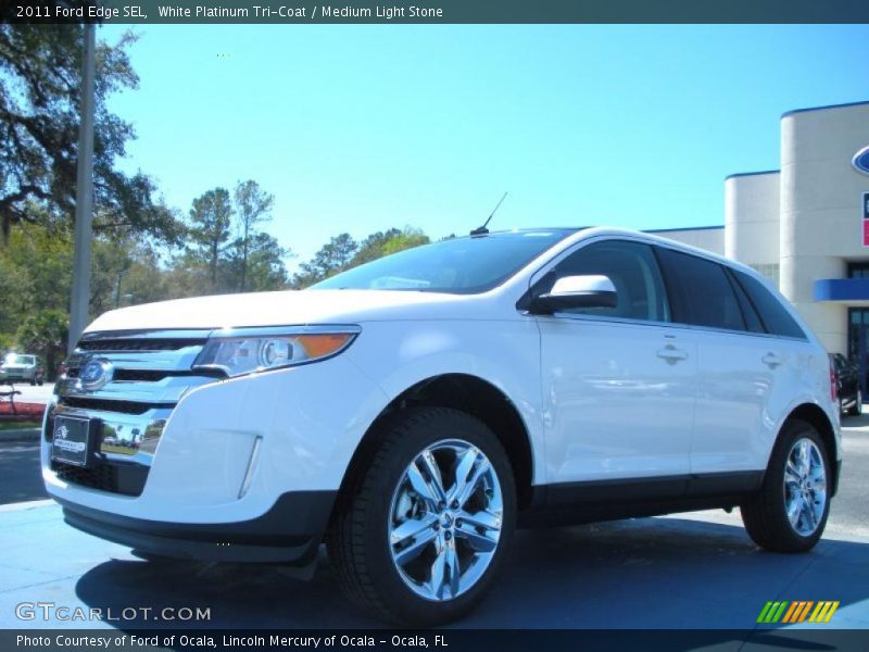 White Platinum Tri-Coat / Medium Light Stone 2011 Ford Edge SEL