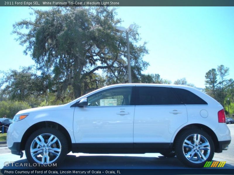 White Platinum Tri-Coat / Medium Light Stone 2011 Ford Edge SEL