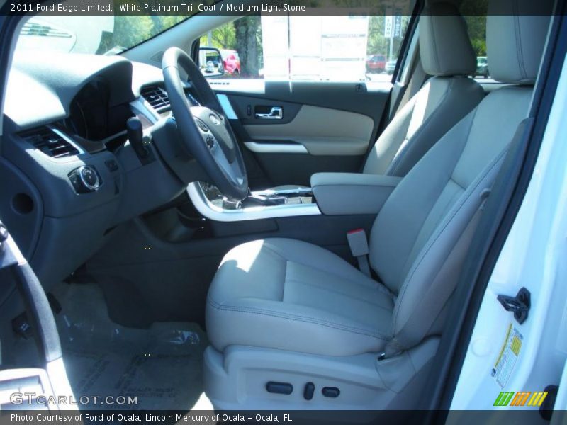 White Platinum Tri-Coat / Medium Light Stone 2011 Ford Edge Limited