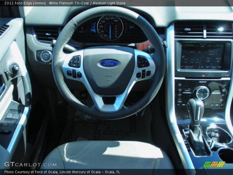 White Platinum Tri-Coat / Medium Light Stone 2011 Ford Edge Limited
