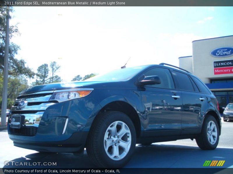 Mediterranean Blue Metallic / Medium Light Stone 2011 Ford Edge SEL