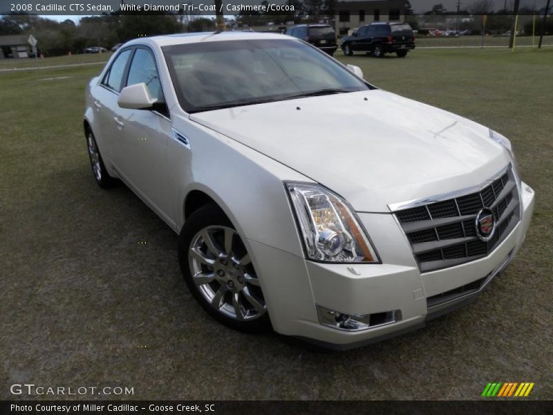White Diamond Tri-Coat / Cashmere/Cocoa 2008 Cadillac CTS Sedan