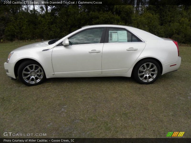 White Diamond Tri-Coat / Cashmere/Cocoa 2008 Cadillac CTS Sedan