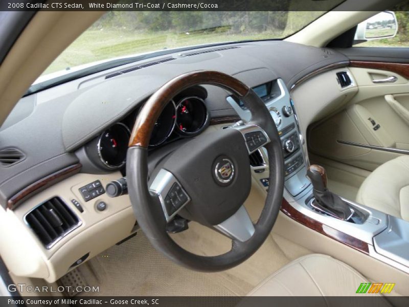 White Diamond Tri-Coat / Cashmere/Cocoa 2008 Cadillac CTS Sedan
