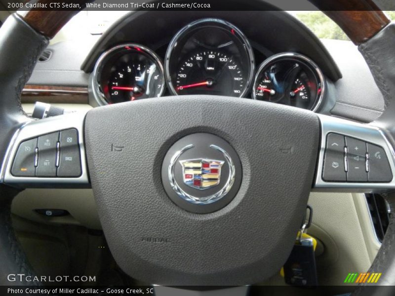 White Diamond Tri-Coat / Cashmere/Cocoa 2008 Cadillac CTS Sedan
