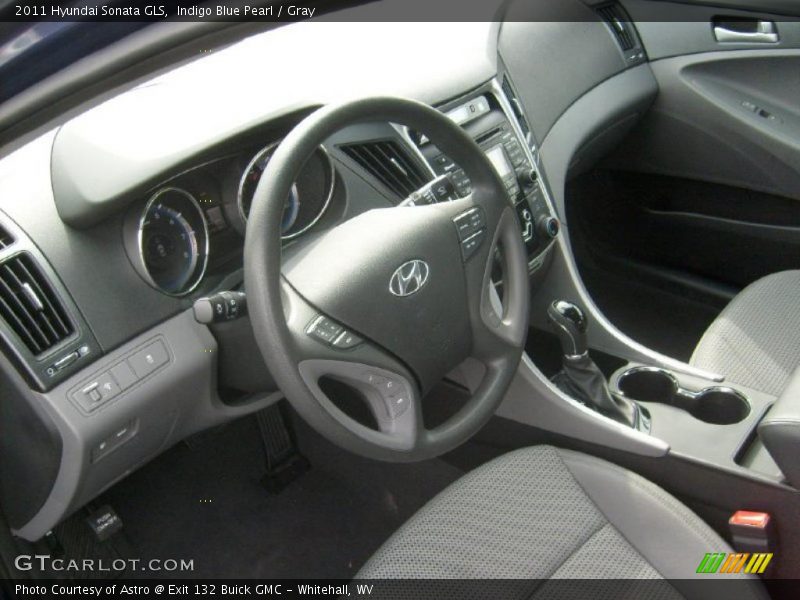 Indigo Blue Pearl / Gray 2011 Hyundai Sonata GLS