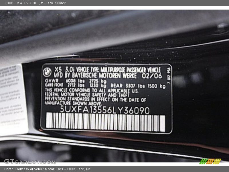 Jet Black / Black 2006 BMW X5 3.0i
