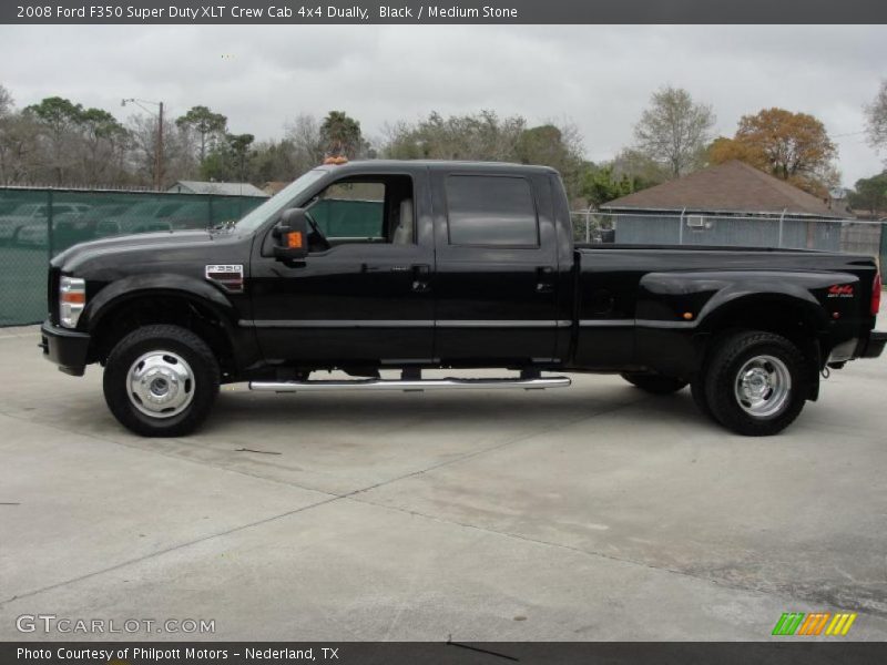 Black / Medium Stone 2008 Ford F350 Super Duty XLT Crew Cab 4x4 Dually