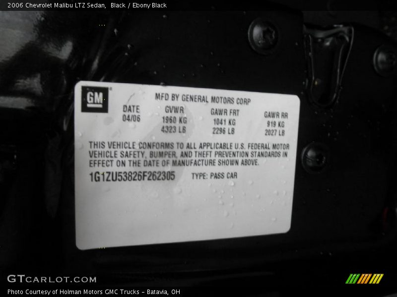 Black / Ebony Black 2006 Chevrolet Malibu LTZ Sedan