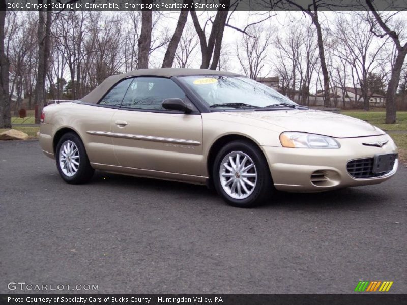 Champagne Pearlcoat / Sandstone 2001 Chrysler Sebring LX Convertible