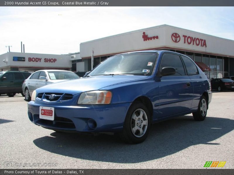Coastal Blue Metallic / Gray 2000 Hyundai Accent GS Coupe