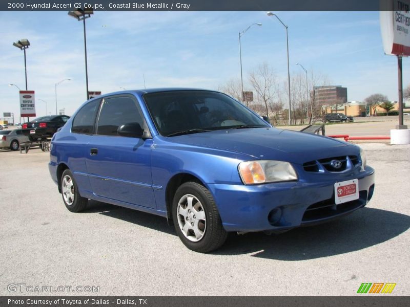 Coastal Blue Metallic / Gray 2000 Hyundai Accent GS Coupe