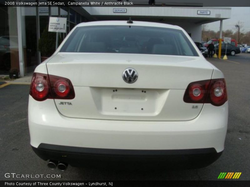 Campanella White / Anthracite Black 2008 Volkswagen Jetta SE Sedan