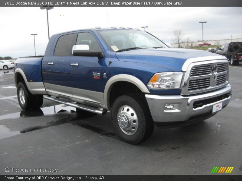 Front 3/4 View of 2011 Ram 3500 HD Laramie Mega Cab 4x4 Dually