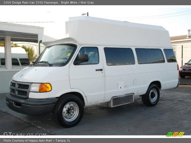 Bright White / Mist Gray 2000 Dodge Ram Van 3500 Passenger