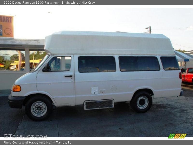 Bright White / Mist Gray 2000 Dodge Ram Van 3500 Passenger
