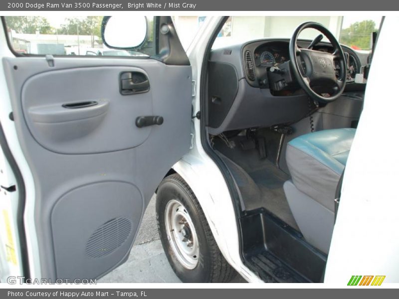 Bright White / Mist Gray 2000 Dodge Ram Van 3500 Passenger