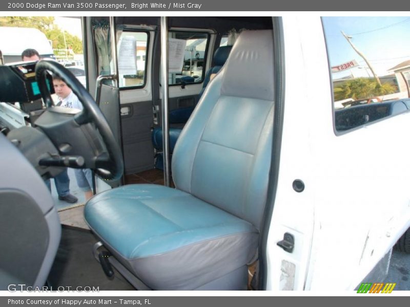 Bright White / Mist Gray 2000 Dodge Ram Van 3500 Passenger